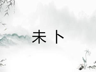 未卜