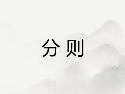 分则 分则