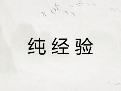 纯经验