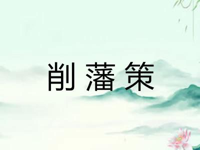 削藩策