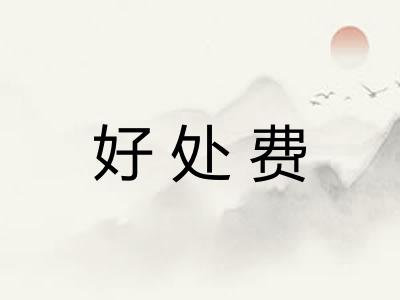 好处费 好处费