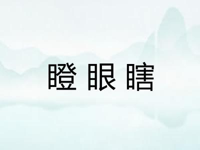 瞪眼瞎