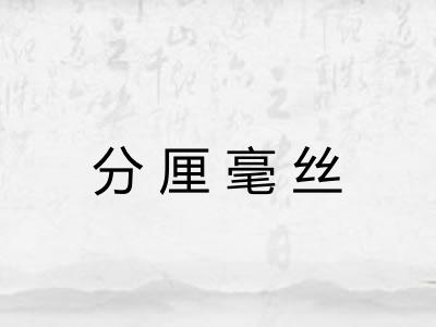 分厘毫丝