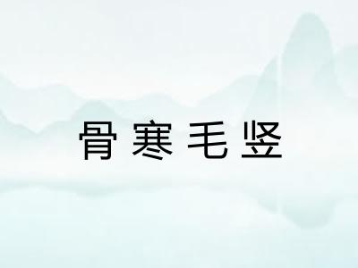 骨寒毛竖