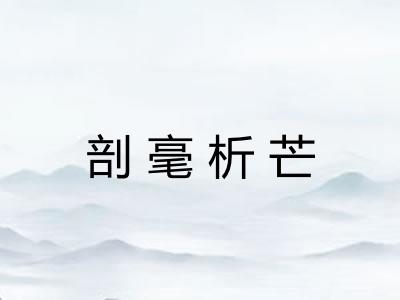 剖毫析芒