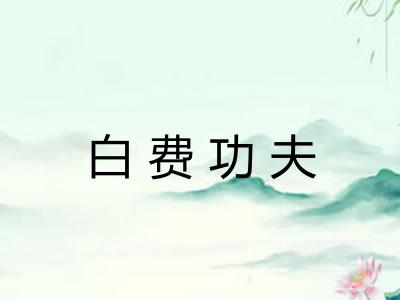 白费功夫