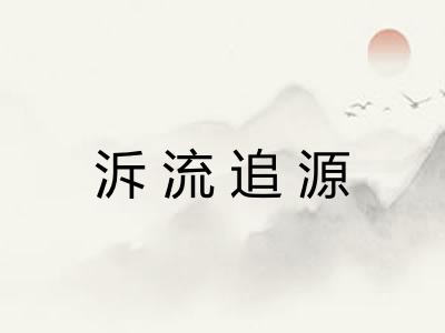 泝流追源