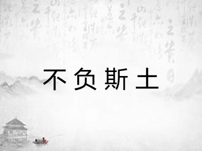不负斯土