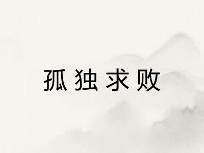 孤独求败