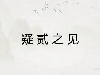 疑贰之见