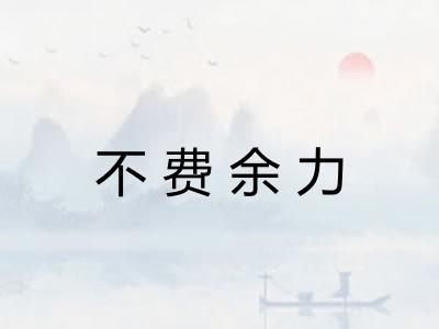 不费余力
