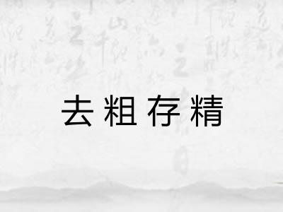 去粗存精