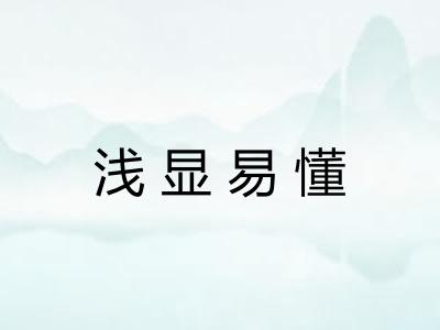 浅显易懂