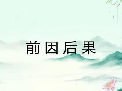 前因后果