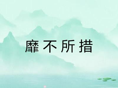 靡不所措