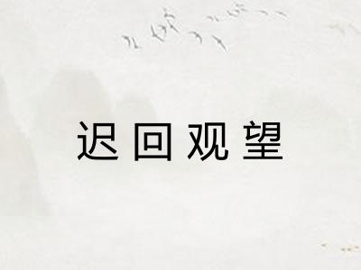 迟回观望