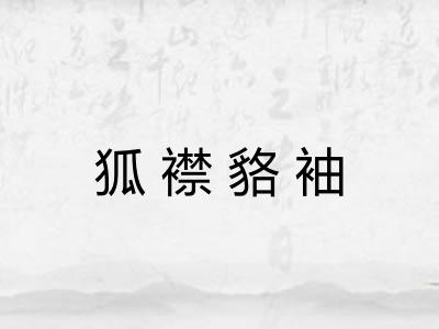 狐襟貉袖