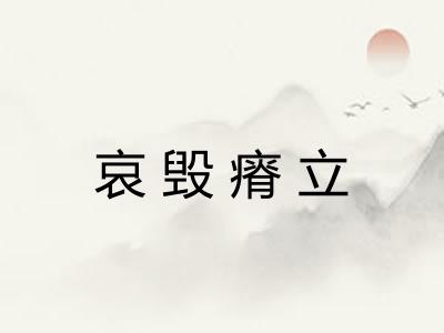 哀毁瘠立