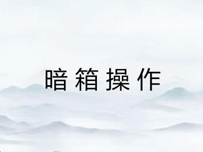 暗箱操作