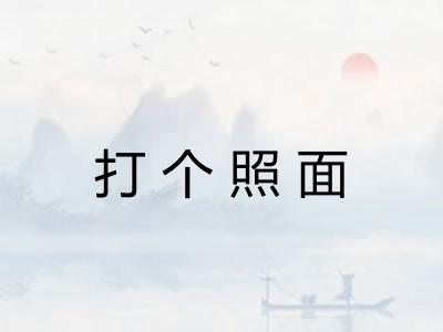 打个照面
