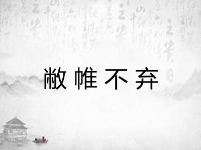 敝帷不弃