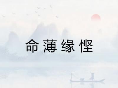 命薄缘悭