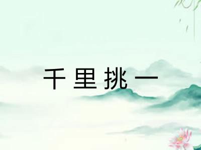 千里挑一