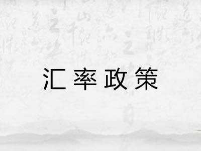 汇率政策