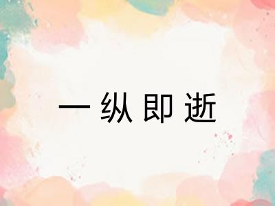 一纵即逝