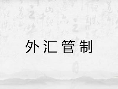 外汇管制