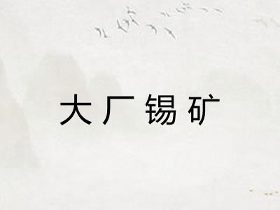 大厂锡矿