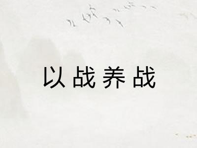 以战养战