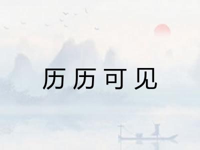 历历可见