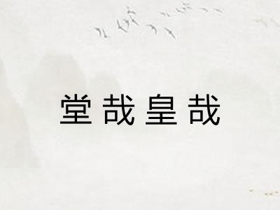 堂哉皇哉