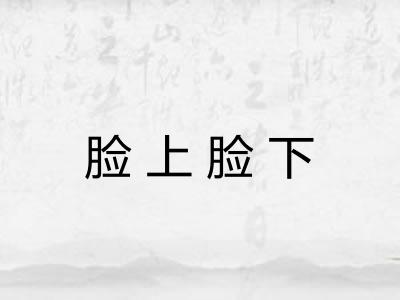 脸上脸下