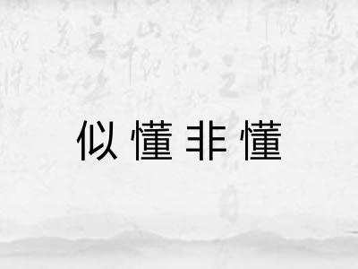 似懂非懂