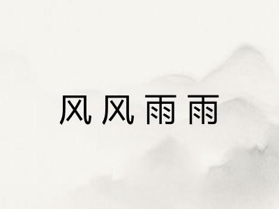 风风雨雨 风风雨雨