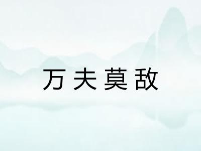 万夫莫敌