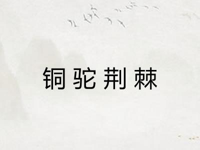 铜驼荆棘