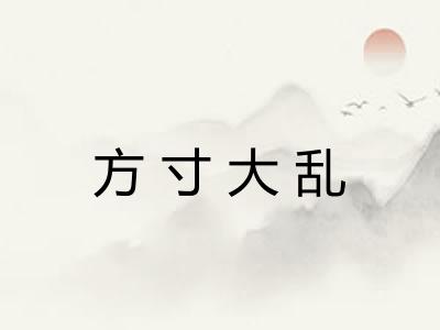 方寸大乱