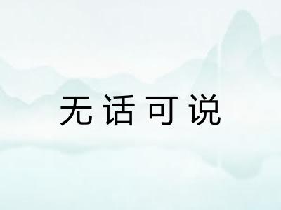 无话可说