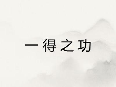 一得之功