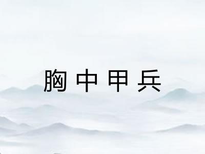 胸中甲兵