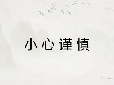小心谨慎