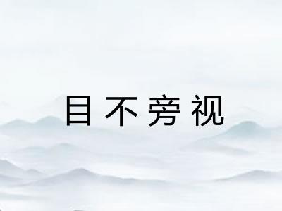目不旁视