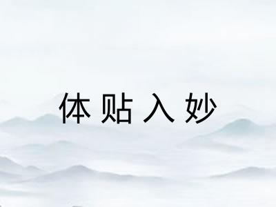 体贴入妙