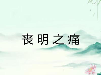 丧明之痛