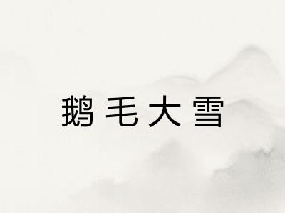 鹅毛大雪